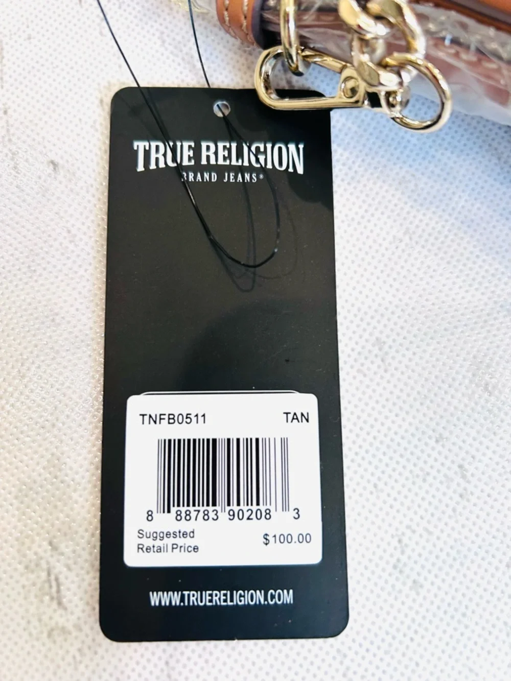 True Religion Women's Shoulder Bag in Tan Brown with Gold Hardware - Picture 8 of 10